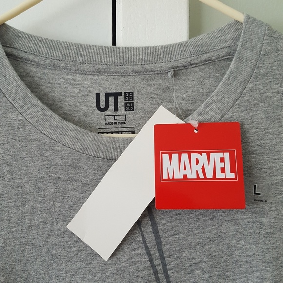 Uniqlo Marvel Spiderman Gray Graphic Tee Shirt L - Picture 2 of 4